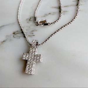 Swarovski crystal cross pendant with the original chain. Used only once like new